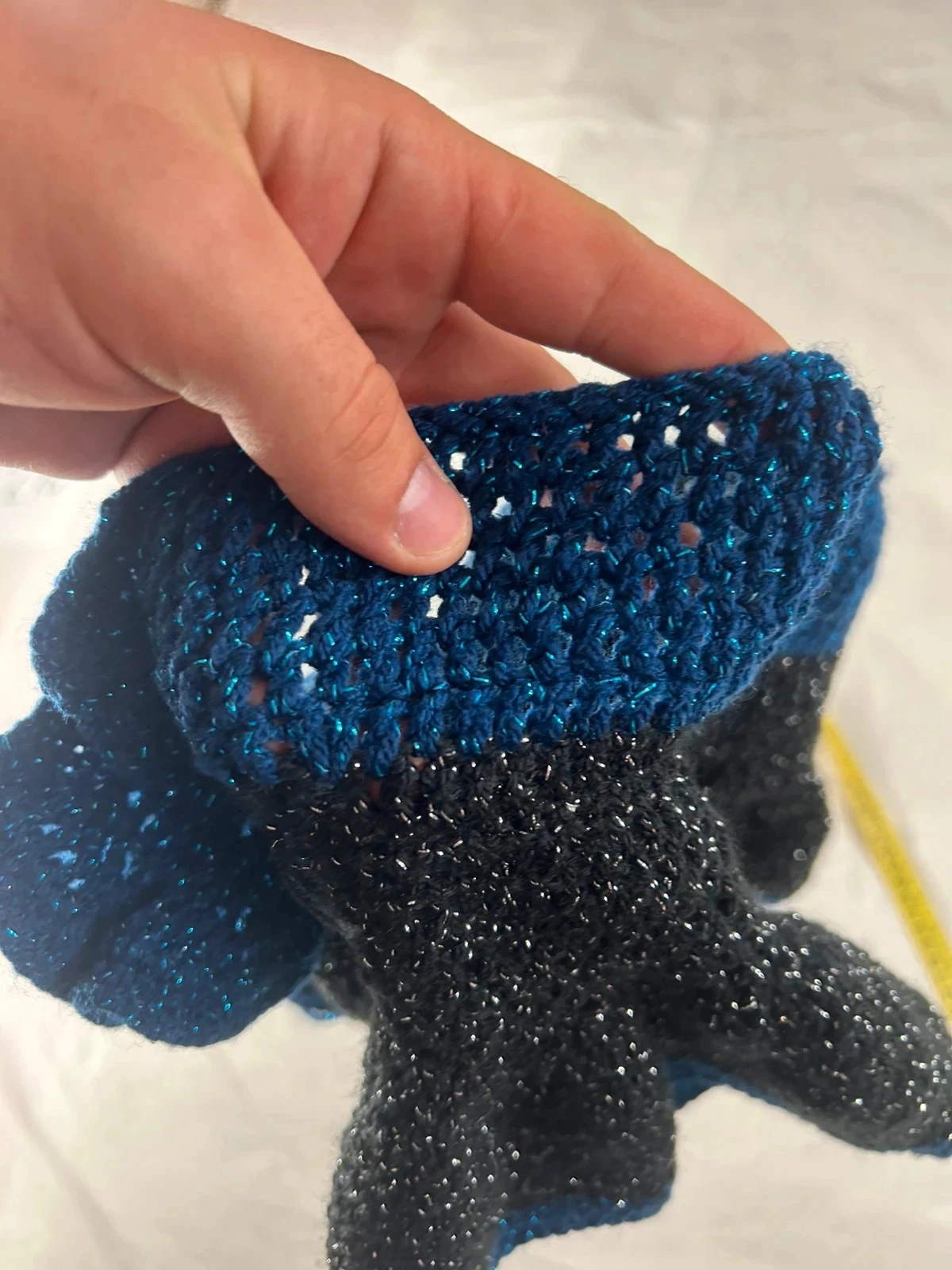 Saia costurada à mão tamanho único vintage azul escuro – photo 5